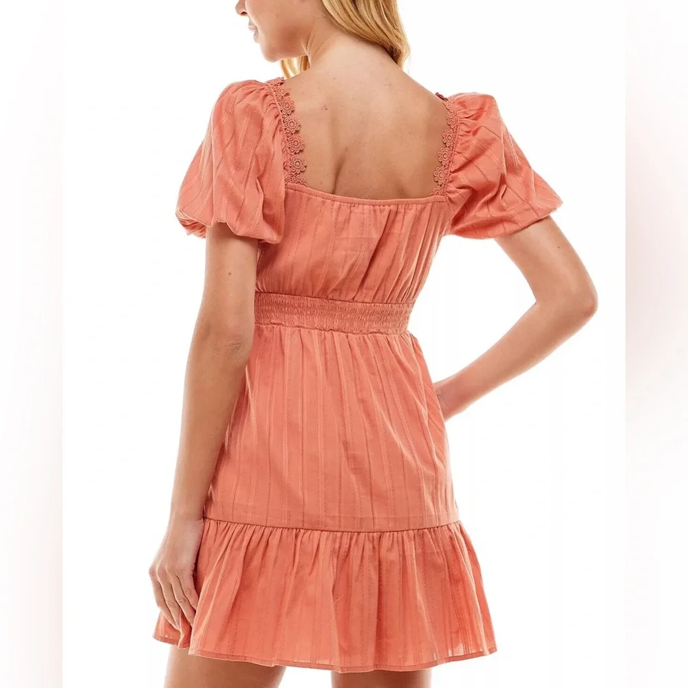 City Studios Womens Juniors Textured Square Neck Fit & Flare Dress - Picture 4 of 7